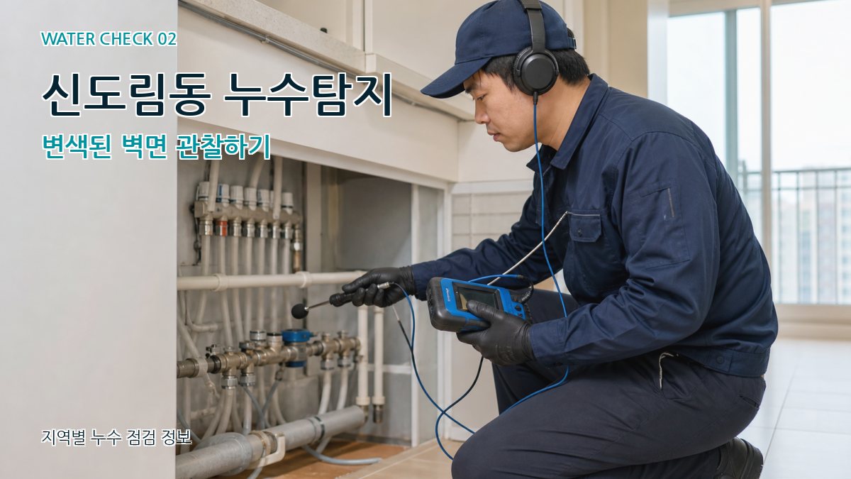 신도림동 누수탐지 변색된 벽면 관찰하기