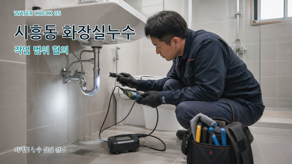 시흥동 화장실누수 작업 범위 협의