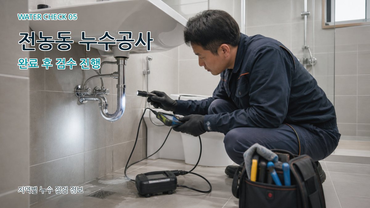 전농동 누수공사 완료 후 검수 진행