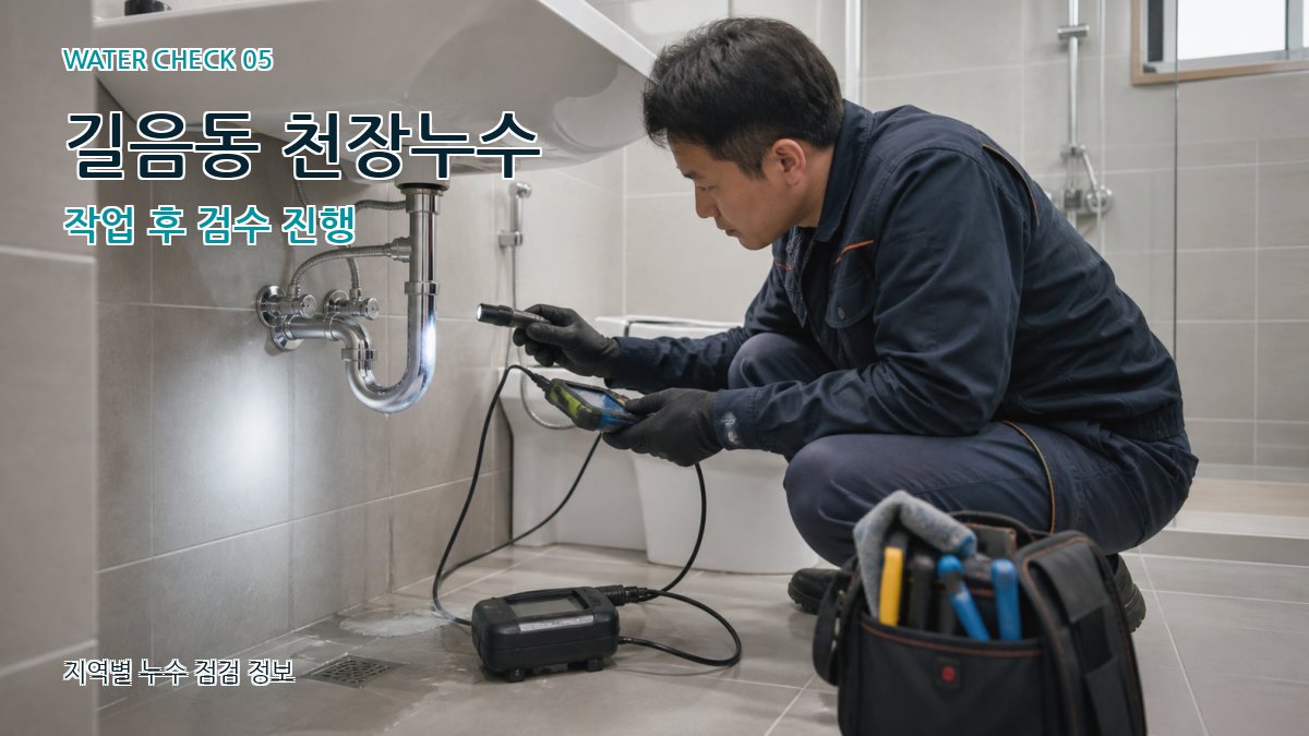 길음동 천장누수 작업 후 검수 진행