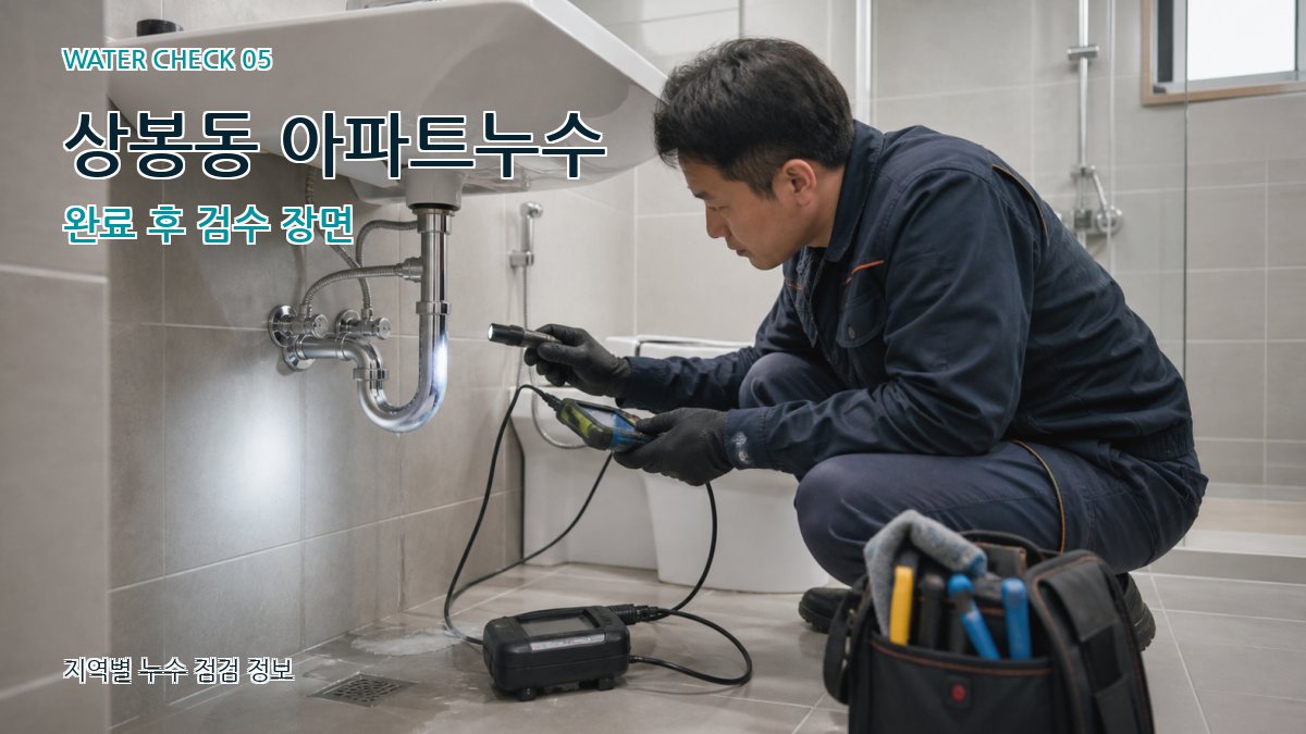 상봉동 아파트누수 완료 후 검수 장면