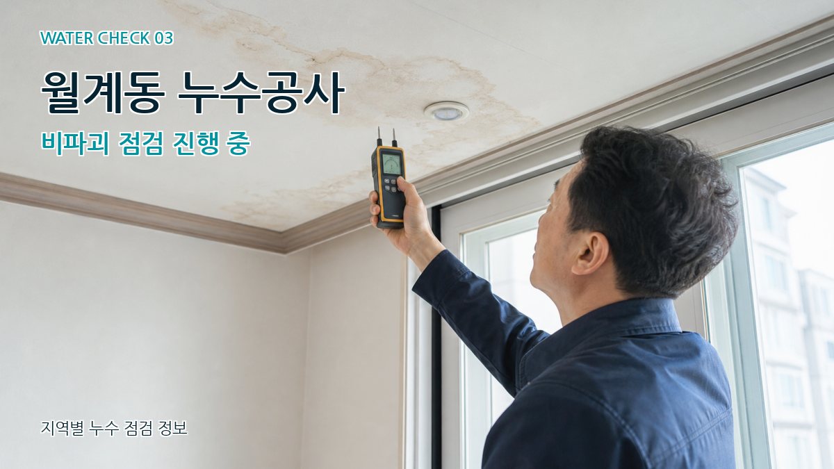 월계동 누수공사 비파괴 점검 진행 중