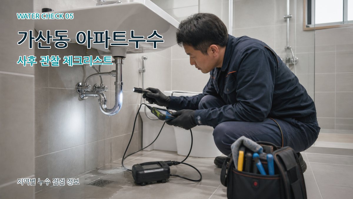 가산동 아파트누수 사후 관찰 체크리스트