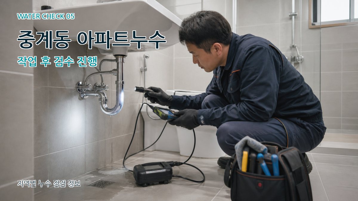중계동 아파트누수 작업 후 검수 진행