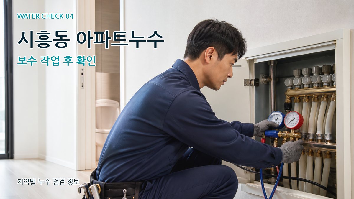 시흥동 아파트누수 보수 작업 후 확인