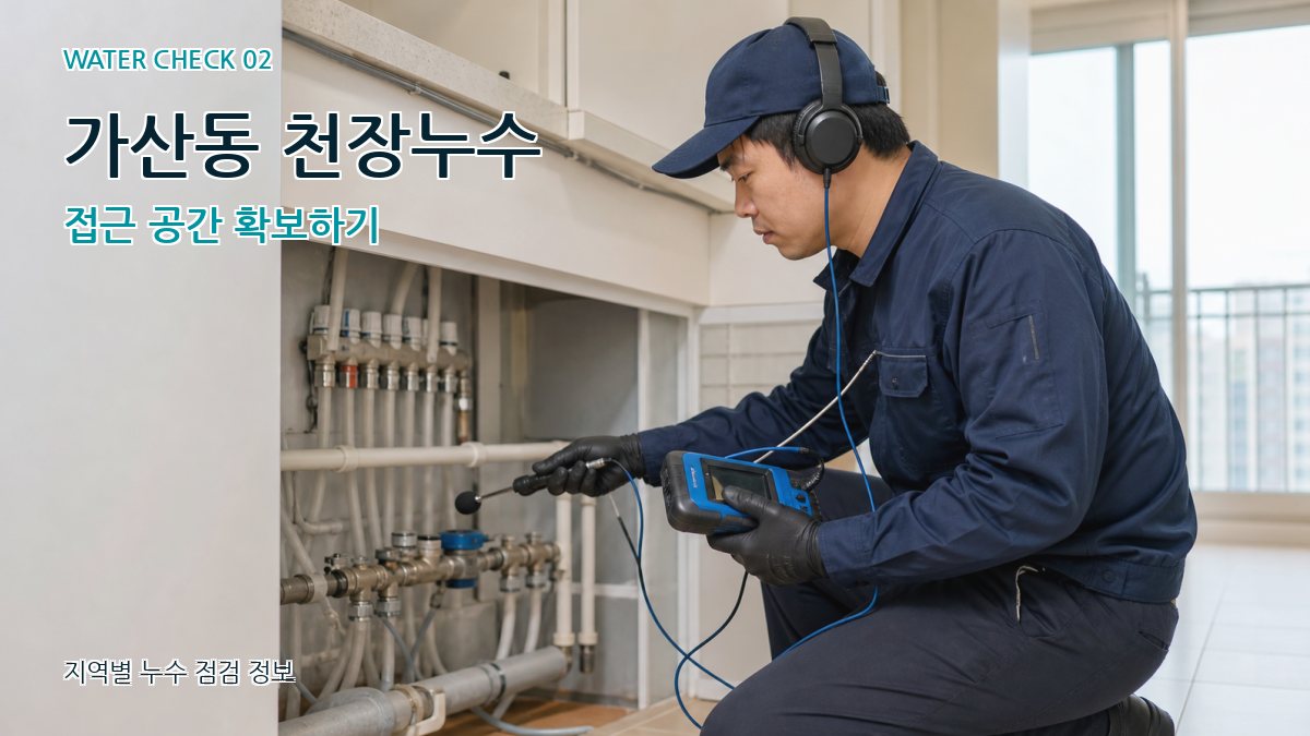 가산동 천장누수 접근 공간 확보하기