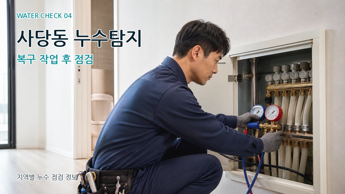 사당동 누수탐지 복구 작업 후 점검