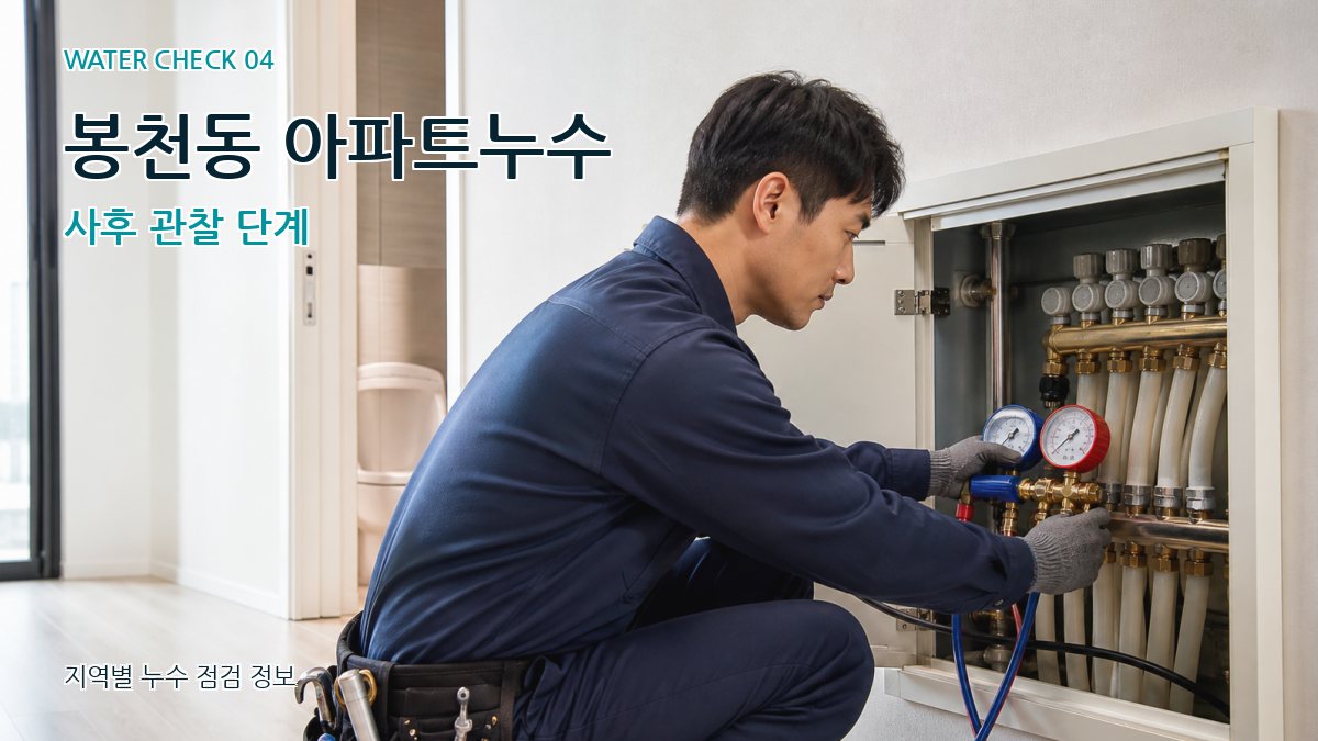 봉천동 아파트누수 사후 관찰 단계