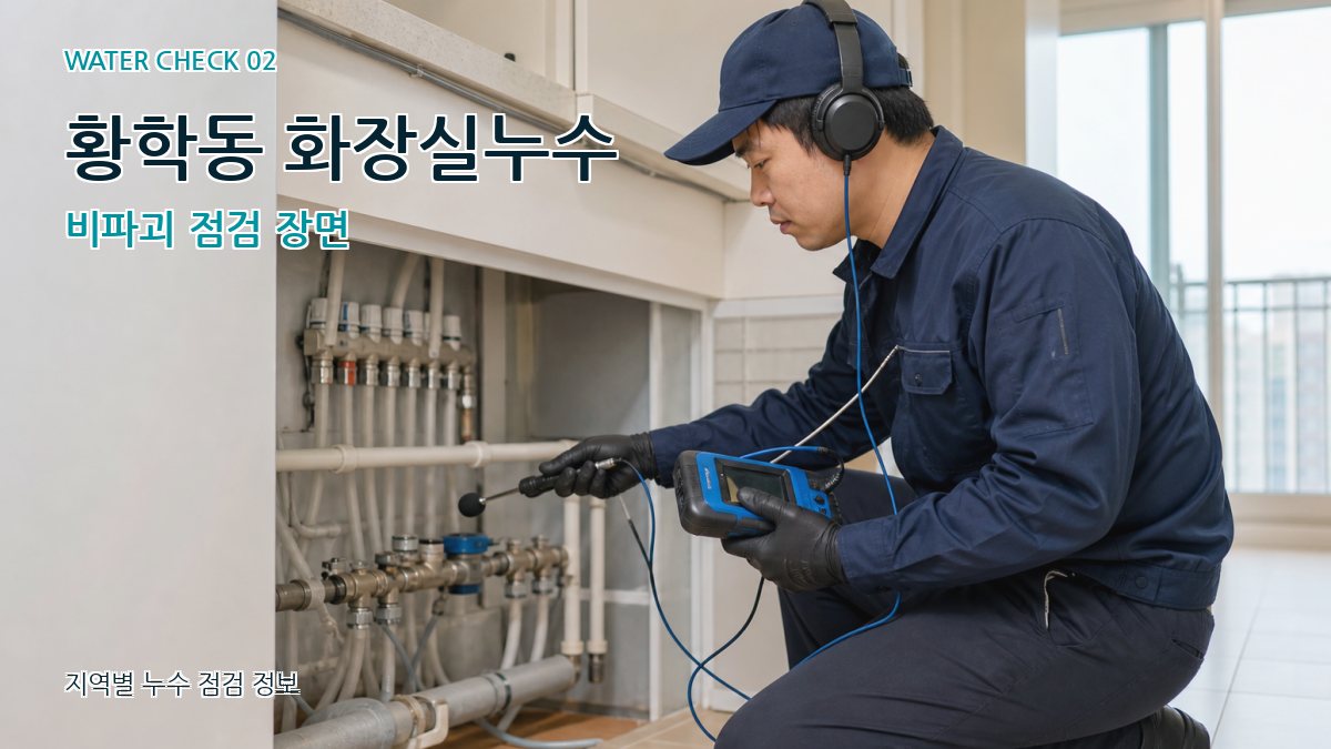 황학동 화장실누수 비파괴 점검 장면