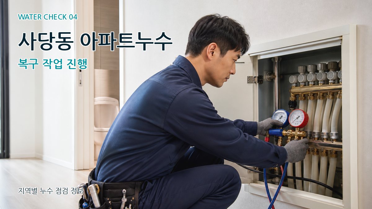 사당동 아파트누수 복구 작업 진행