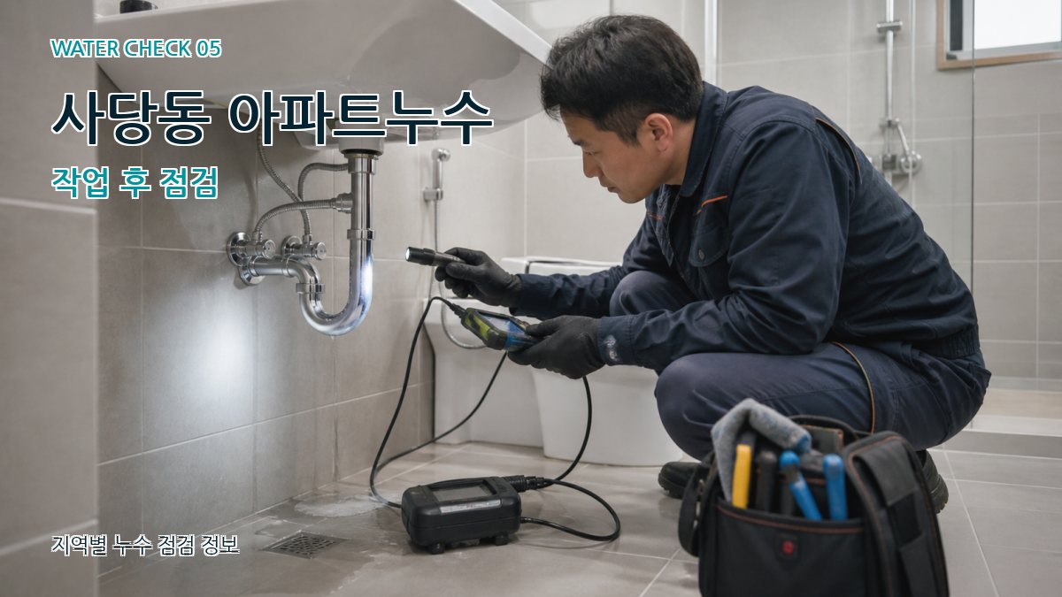 사당동 아파트누수 작업 후 점검