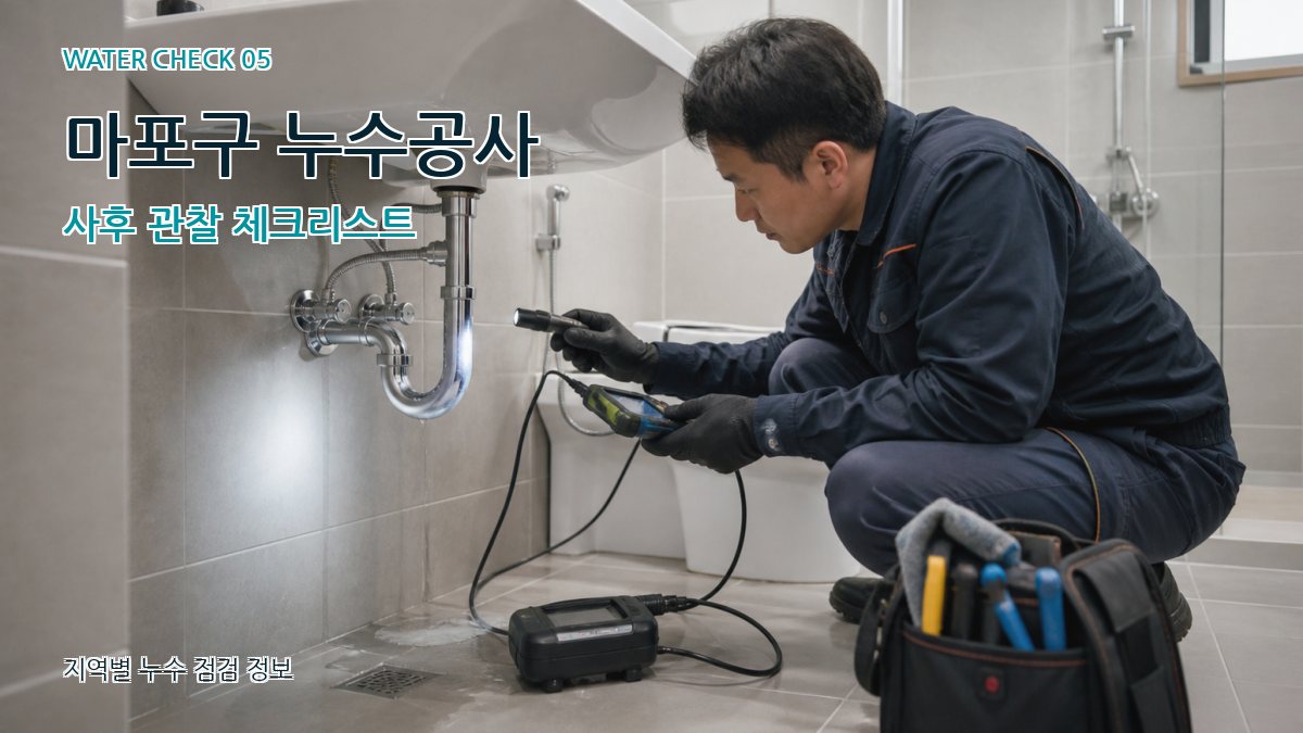마포구 누수공사 사후 관찰 체크리스트