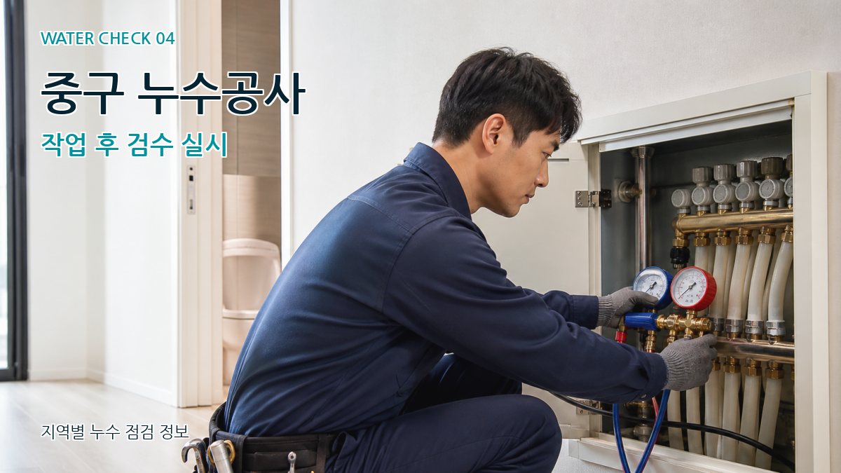 중구 누수공사 작업 후 검수 실시