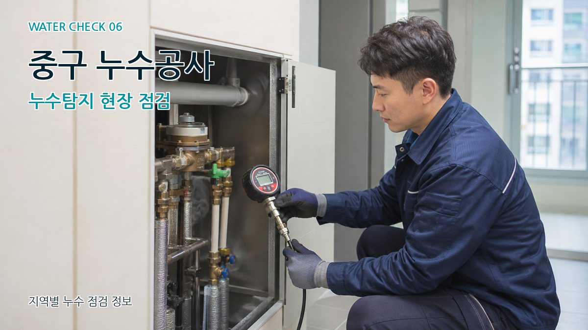중구 누수공사 누수탐지 현장 점검