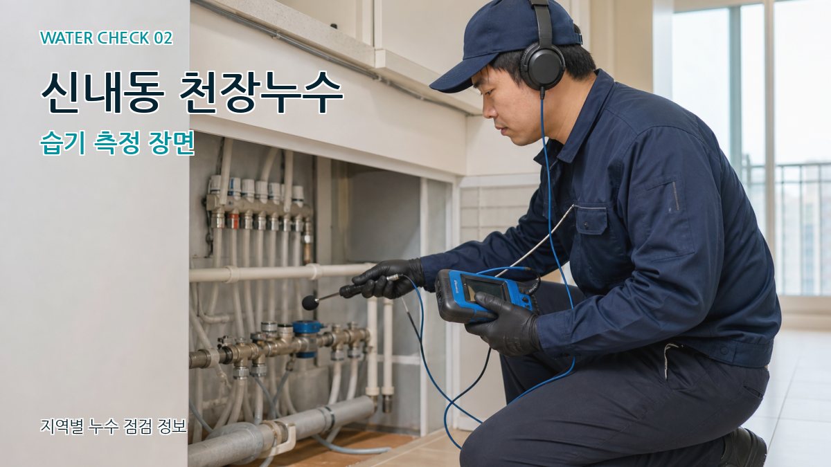신내동 천장누수 습기 측정 장면