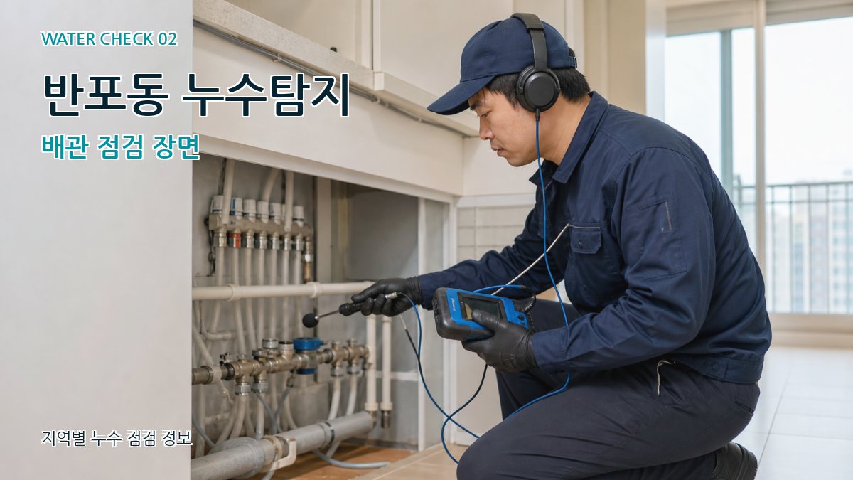 반포동 누수탐지 배관 점검 장면