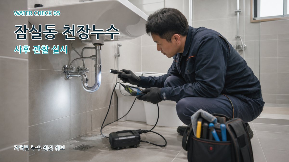 잠실동 천장누수 사후 관찰 실시