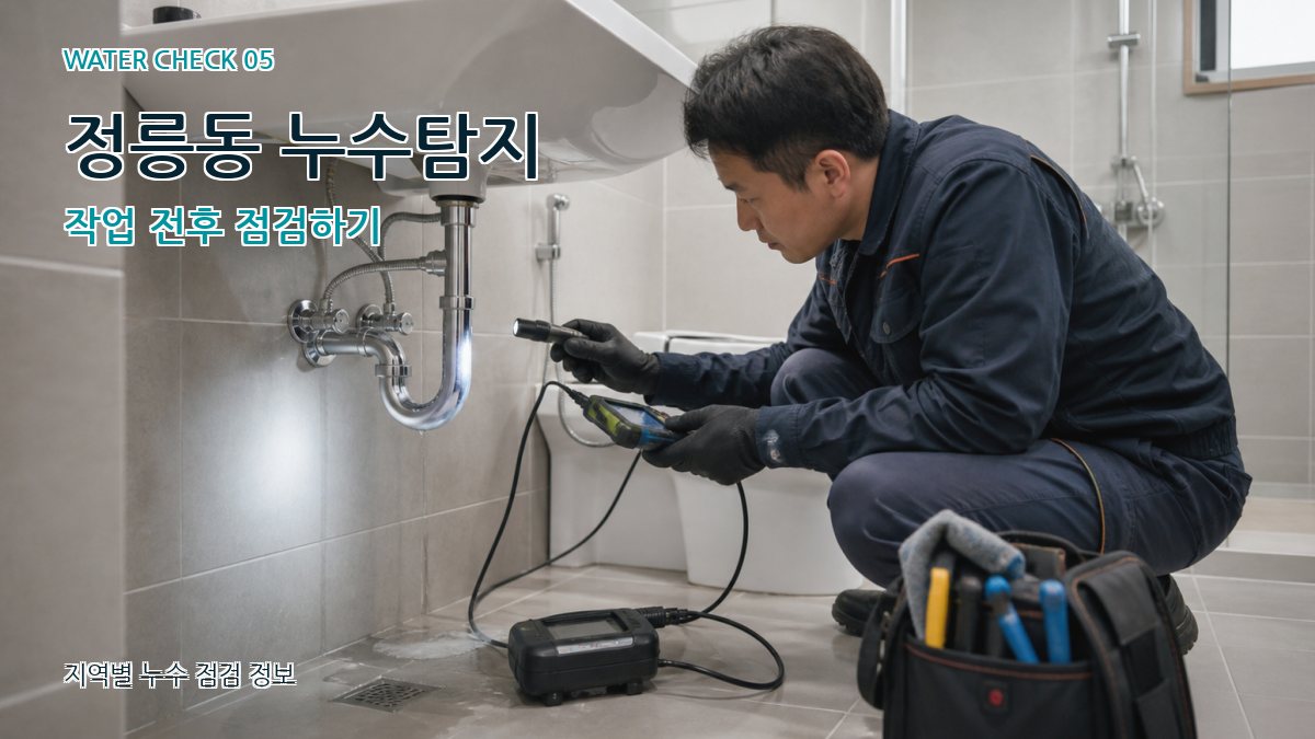 정릉동 누수탐지 작업 전후 점검하기