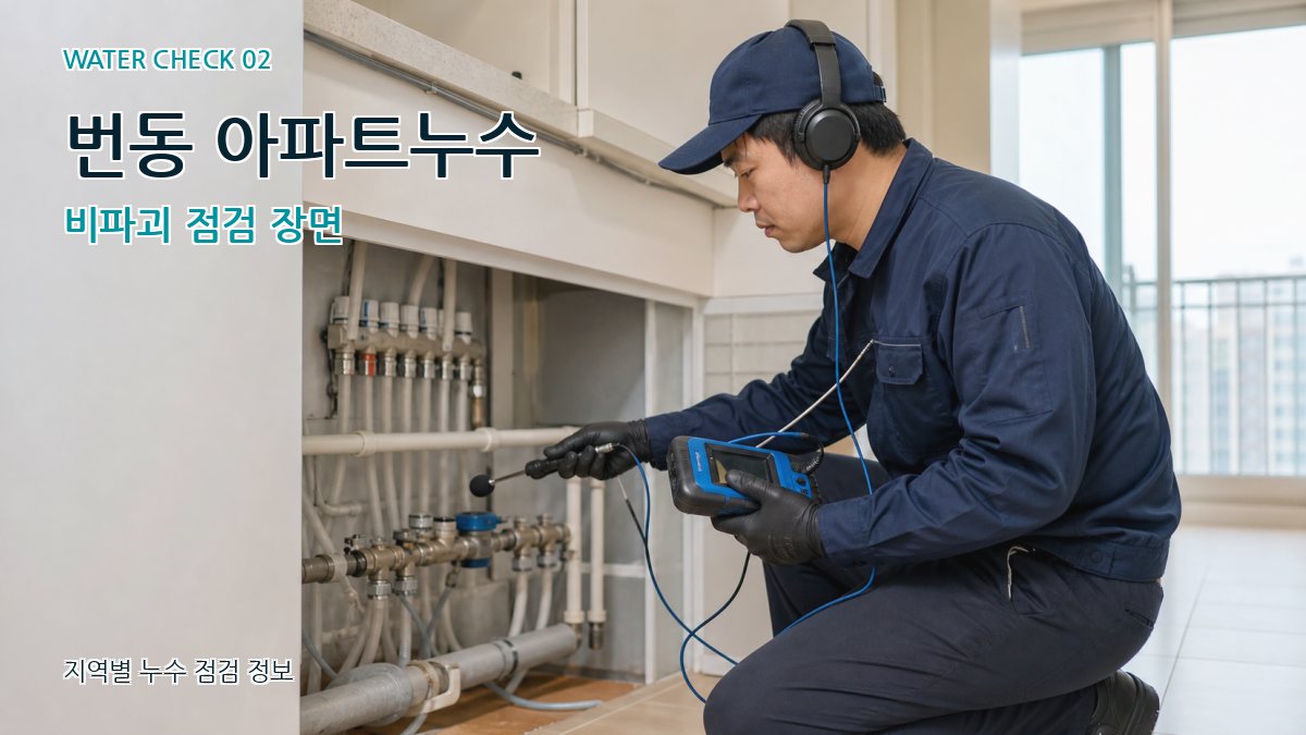 번동 아파트누수 비파괴 점검 장면