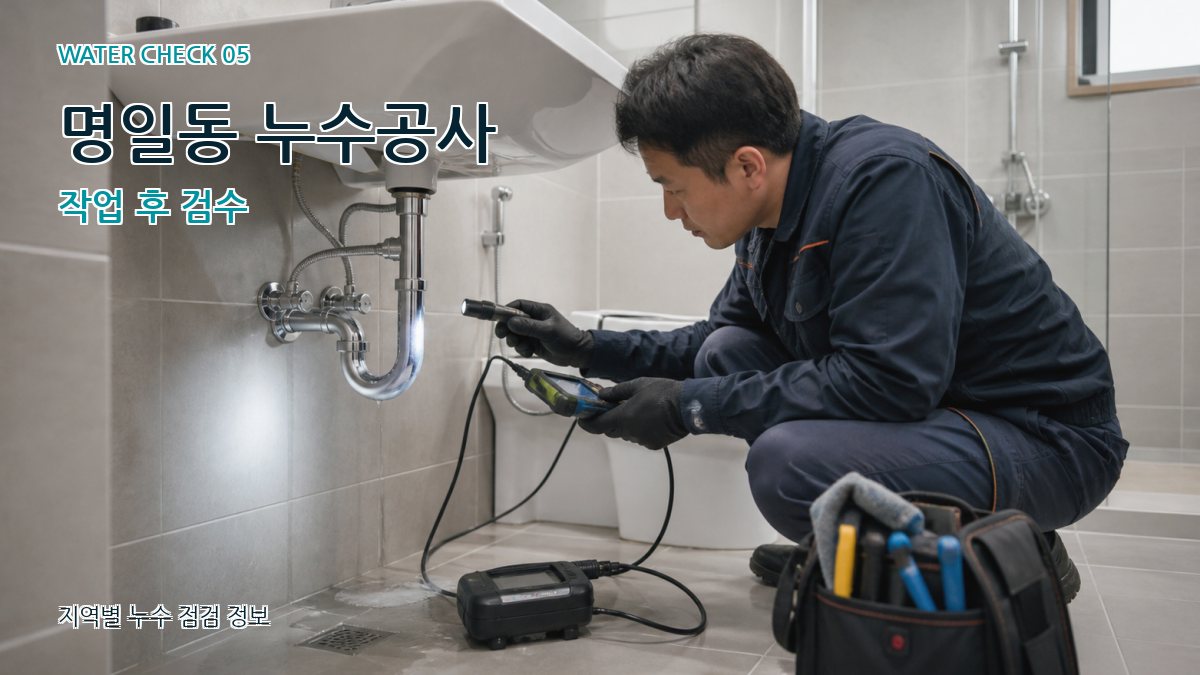 명일동 누수공사 작업 후 검수