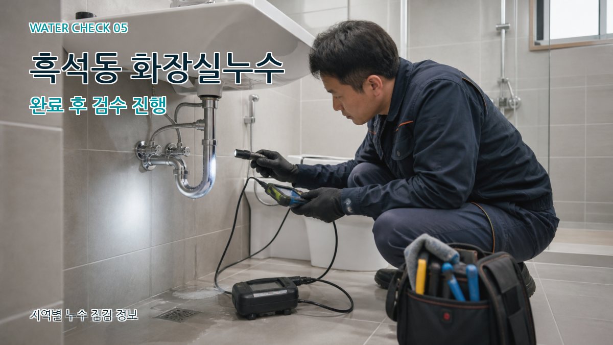 흑석동 화장실누수 완료 후 검수 진행