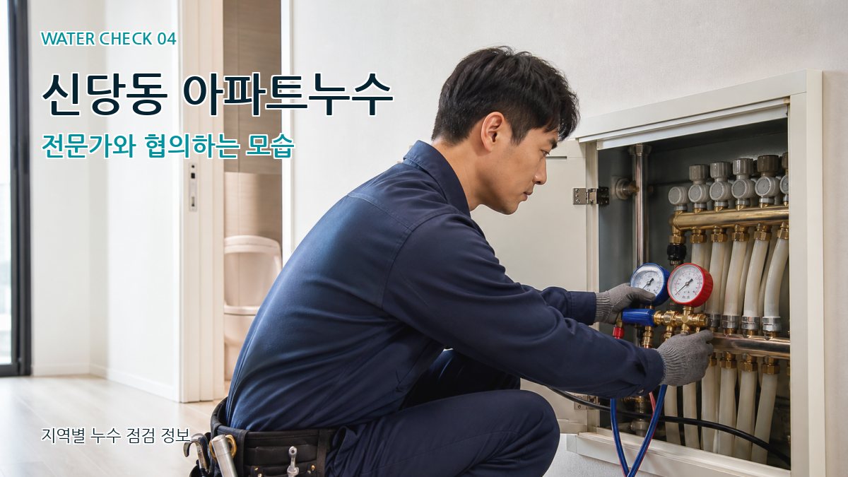 신당동 아파트누수 전문가와 협의하는 모습