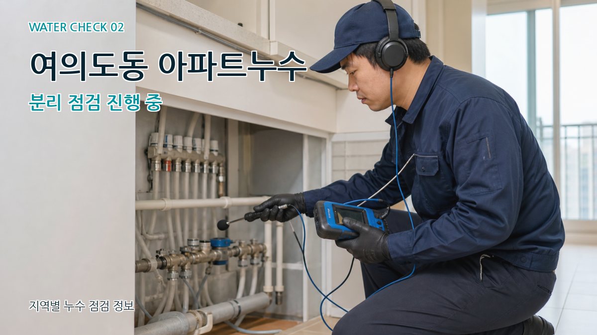 여의도동 아파트누수 분리 점검 진행 중