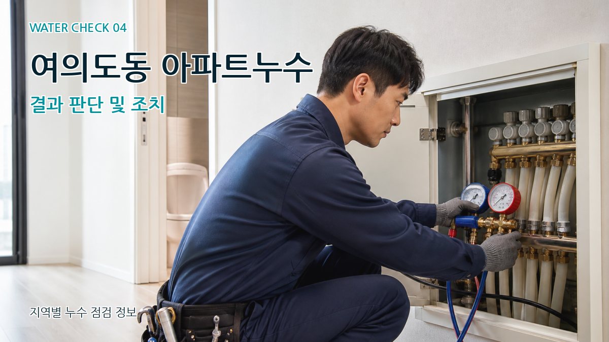 여의도동 아파트누수 결과 판단 및 조치