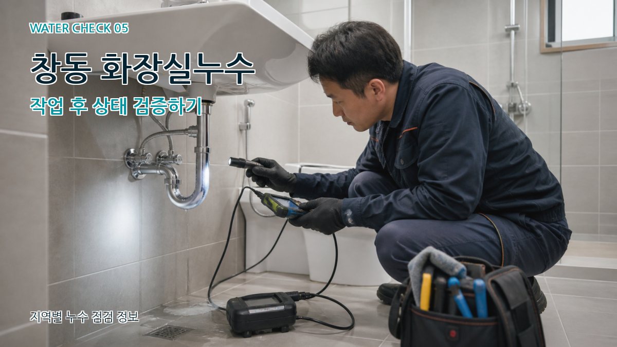 창동 화장실누수 작업 후 상태 검증하기