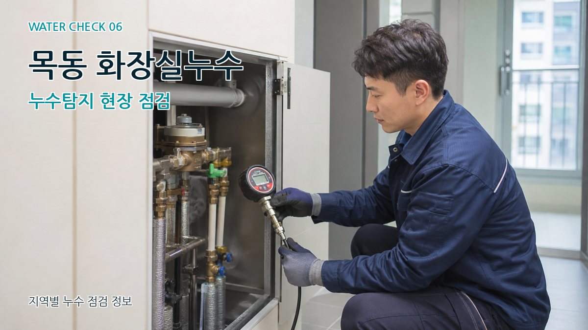 목동 화장실누수 누수탐지 현장 점검