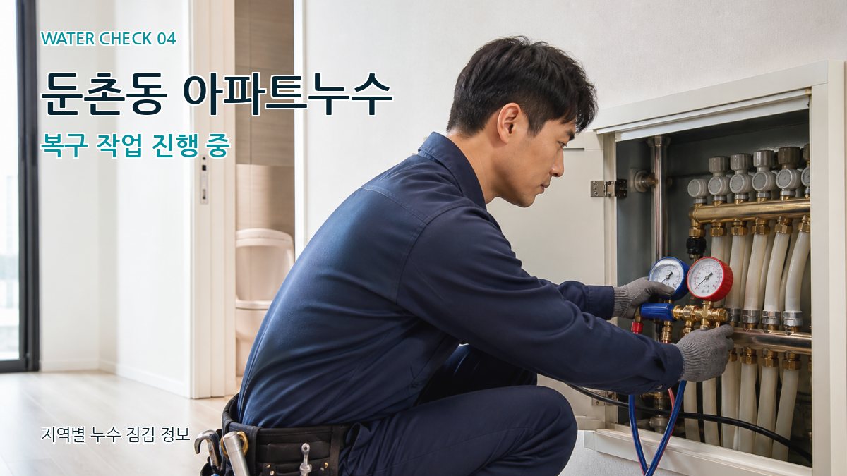 둔촌동 아파트누수 복구 작업 진행 중