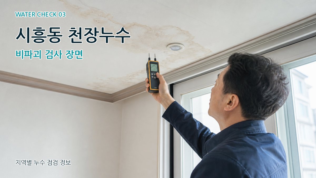 시흥동 천장누수 비파괴 검사 장면