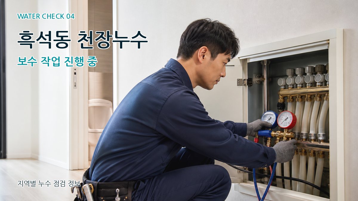 흑석동 천장누수 보수 작업 진행 중
