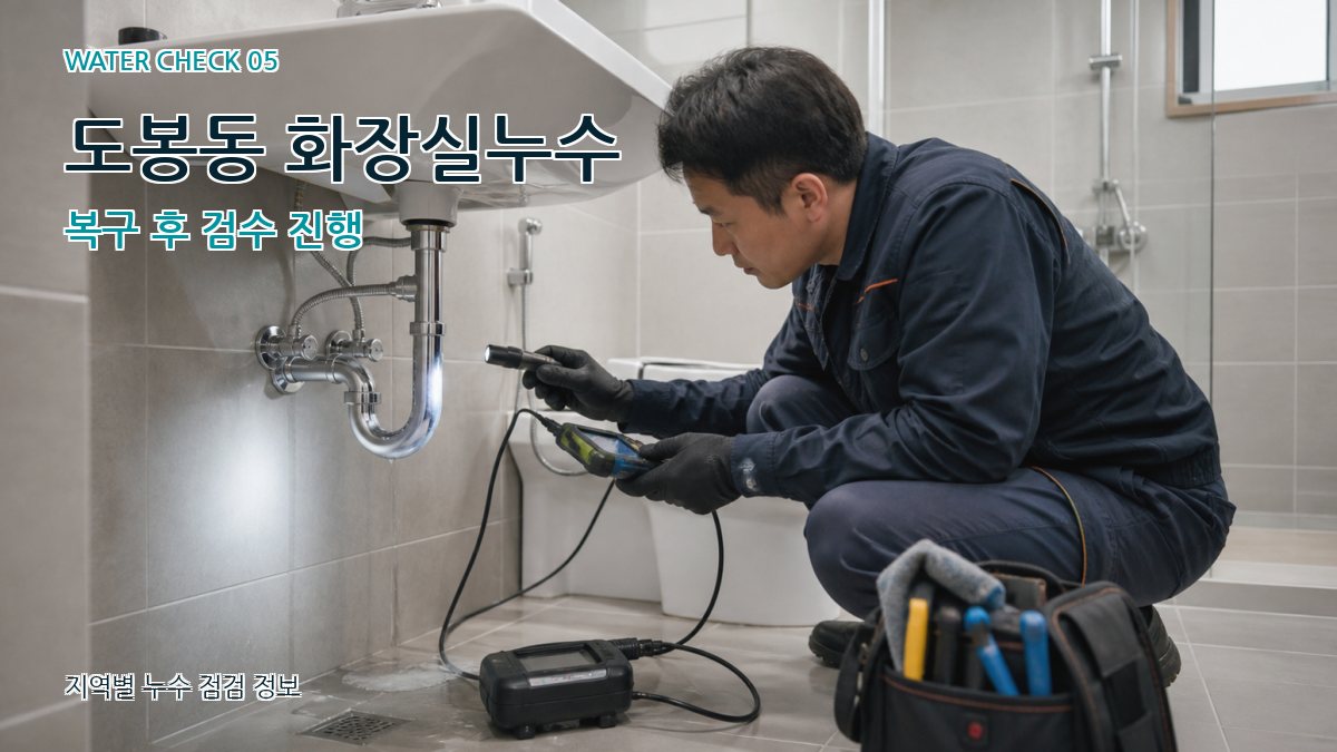 도봉동 화장실누수 복구 후 검수 진행