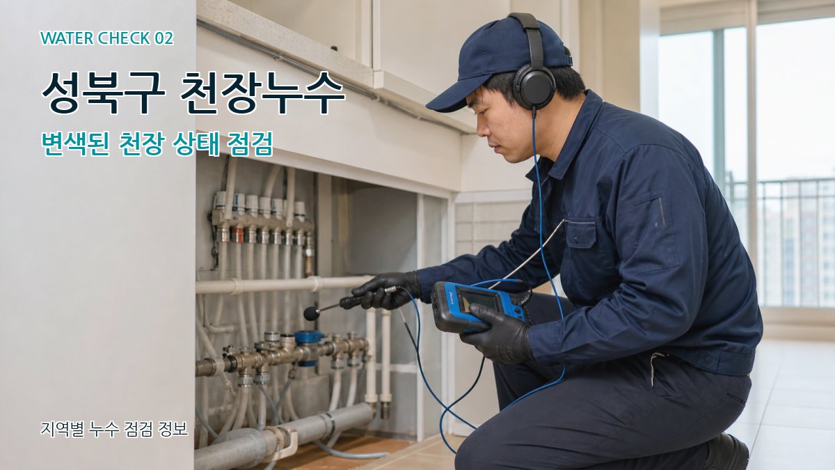 성북구 천장누수 변색된 천장 상태 점검