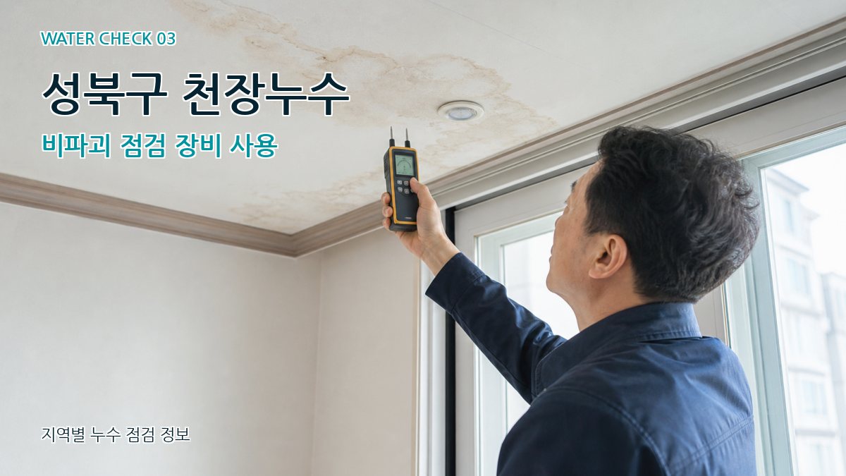 성북구 천장누수 비파괴 점검 장비 사용
