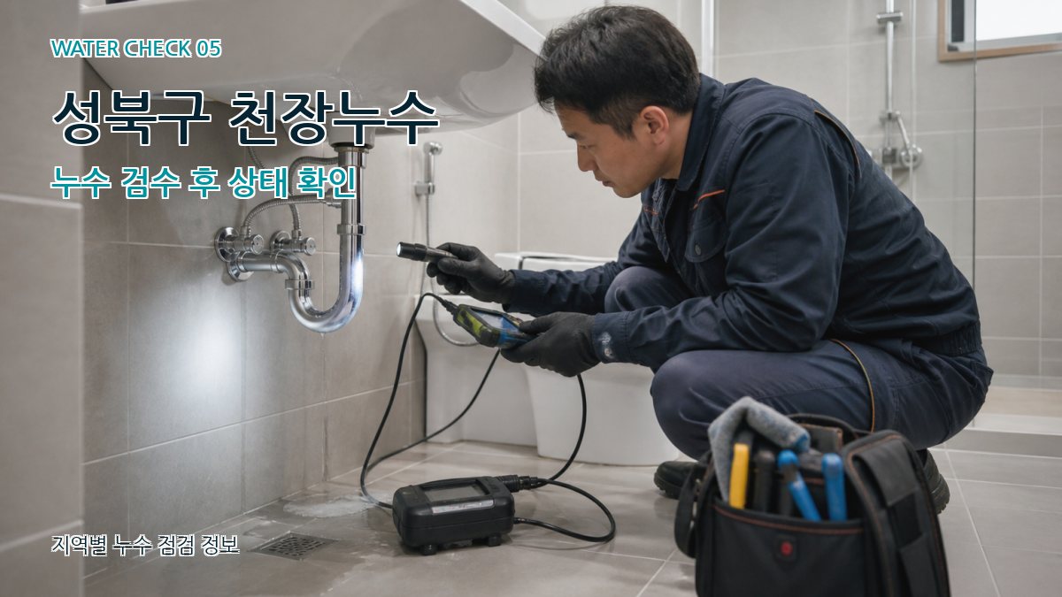 성북구 천장누수 누수 검수 후 상태 확인